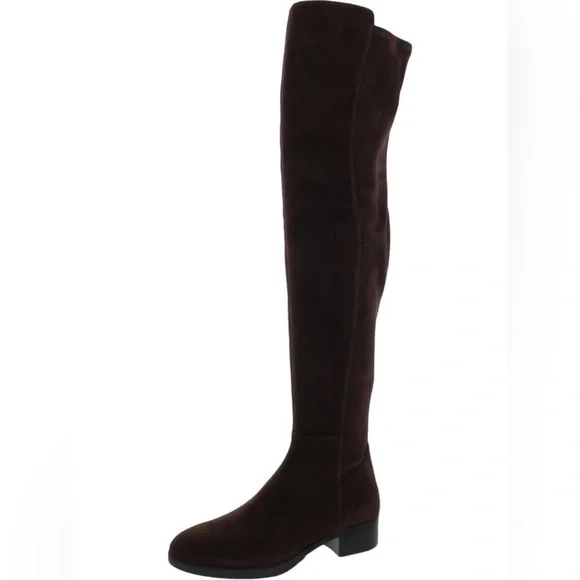 Tory Burch Thea Suede Over-the-Knee Boots in Black - Picture 2 of 10